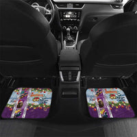 New Zealand Merry Christmas Car Mats Maori Animals, Koru Tattoo - Purple Xmas Style LT03 Set 2pcs - Back Purple - Polynesian Pride