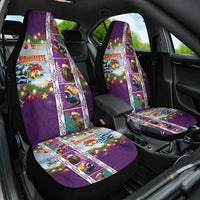 New Zealand Merry Christmas Car Seat Cover Maori Animals, Koru Tattoo - Purple Xmas Style LT03 One Size Purple - Polynesian Pride