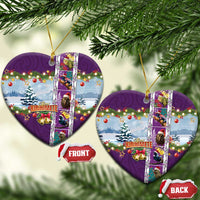 New Zealand Merry Christmas Ceramic Ornament Maori Animals, Koru Tattoo - Purple Xmas Style LT03 Heart Purple - Polynesian Pride