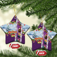 New Zealand Merry Christmas Ceramic Ornament Maori Animals, Koru Tattoo - Purple Xmas Style LT03 Star Purple - Polynesian Pride
