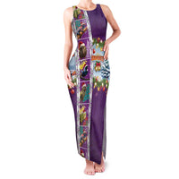 New Zealand Merry Christmas Family Matching Tank Maxi Dress and Hawaiian Shirt Maori Animals, Koru Tattoo - Purple Xmas Style LT03 Mom's Dress Purple - Polynesian Pride