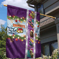 New Zealand Merry Christmas Garden Flag Maori Animals, Koru Tattoo - Purple Xmas Style LT03 - Polynesian Pride