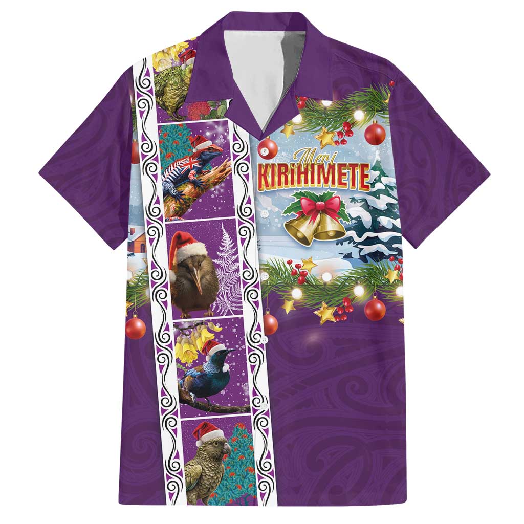 New Zealand Merry Christmas Hawaiian Shirt Maori Animals, Koru Tattoo - Purple Xmas Style LT03 Purple - Polynesian Pride