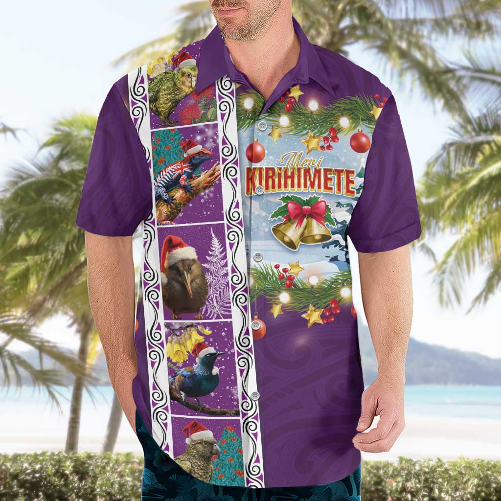 New Zealand Merry Christmas Hawaiian Shirt Maori Animals, Koru Tattoo - Purple Xmas Style LT03 - Polynesian Pride
