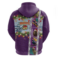 New Zealand Merry Christmas Hoodie Maori Animals, Koru Tattoo - Purple Xmas Style LT03 - Polynesian Pride