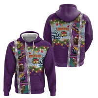 New Zealand Merry Christmas Hoodie Maori Animals, Koru Tattoo - Purple Xmas Style LT03 - Polynesian Pride