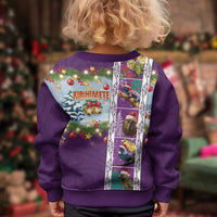 New Zealand Merry Christmas Kid Ugly Christmas Sweater Maori Animals, Koru Tattoo - Purple Xmas Style LT03 - Polynesian Pride