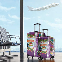 New Zealand Merry Christmas Luggage Cover Maori Animals, Koru Tattoo - Purple Xmas Style