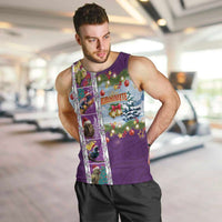 New Zealand Merry Christmas Men Tank Top Maori Animals, Koru Tattoo - Purple Xmas Style LT03 Purple - Polynesian Pride