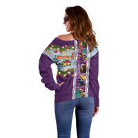 New Zealand Merry Christmas Off Shoulder Sweater Maori Animals, Koru Tattoo - Purple Xmas Style LT03 - Polynesian Pride