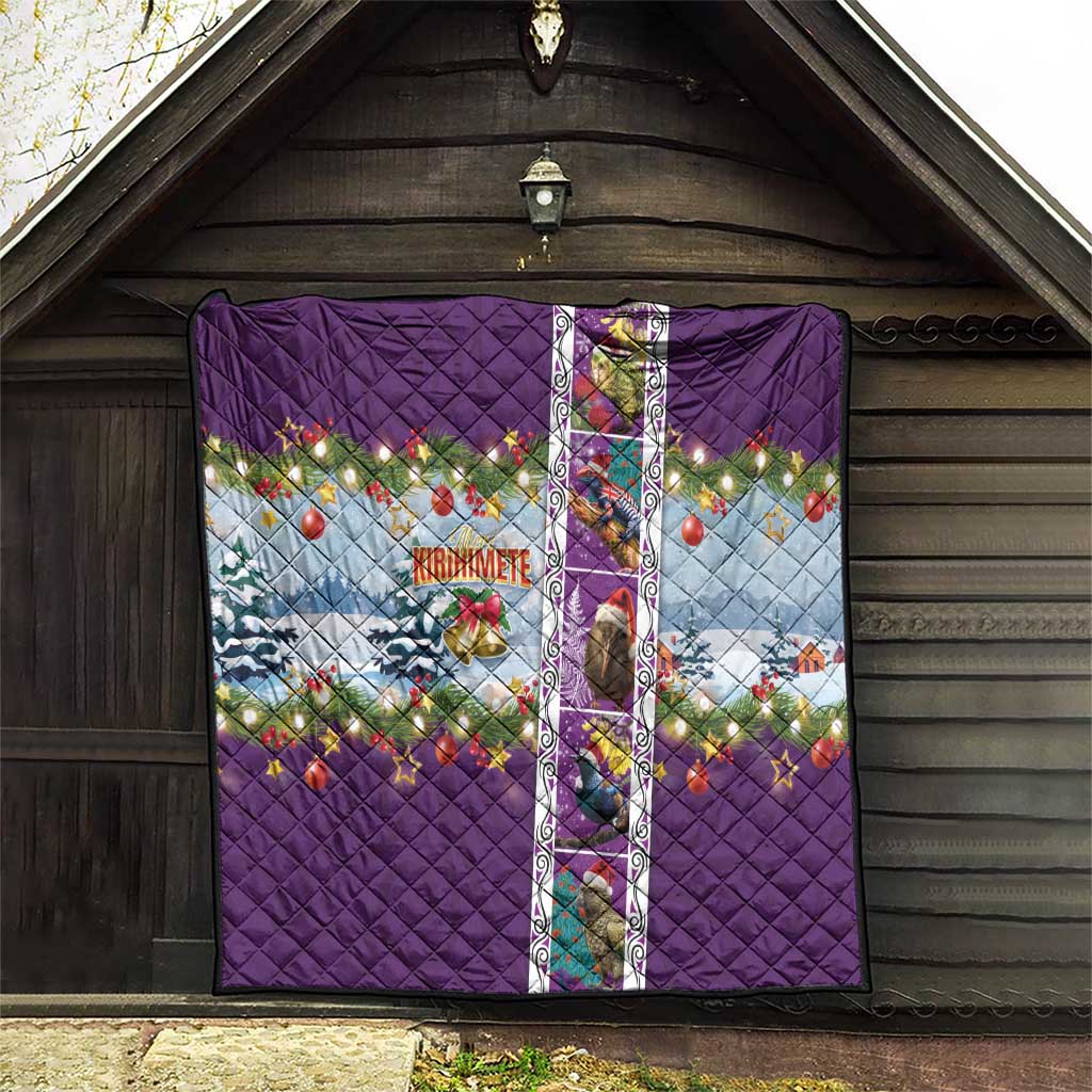 New Zealand Merry Christmas Quilt Maori Animals, Koru Tattoo - Purple Xmas Style LT03 - Polynesian Pride