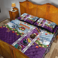 New Zealand Merry Christmas Quilt Bed Set Maori Animals, Koru Tattoo - Purple Xmas Style LT03 - Polynesian Pride