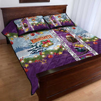 New Zealand Merry Christmas Quilt Bed Set Maori Animals, Koru Tattoo - Purple Xmas Style LT03 - Polynesian Pride