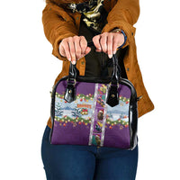 New Zealand Merry Christmas Shoulder Handbag Maori Animals, Koru Tattoo - Purple Xmas Style LT03 One Size Purple - Polynesian Pride