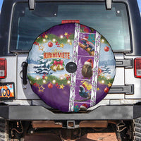 New Zealand Merry Christmas Spare Tire Cover Maori Animals, Koru Tattoo - Purple Xmas Style LT03 Purple - Polynesian Pride