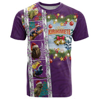 New Zealand Merry Christmas T Shirt Maori Animals, Koru Tattoo - Purple Xmas Style LT03 Purple - Polynesian Pride