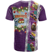 New Zealand Merry Christmas T Shirt Maori Animals, Koru Tattoo - Purple Xmas Style LT03 - Polynesian Pride