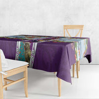 New Zealand Merry Christmas Tablecloth Maori Animals, Koru Tattoo - Purple Xmas Style LT03 - Polynesian Pride