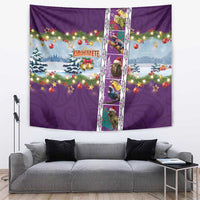 New Zealand Merry Christmas Tapestry Maori Animals, Koru Tattoo - Purple Xmas Style LT03 Purple - Polynesian Pride