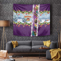 New Zealand Merry Christmas Tapestry Maori Animals, Koru Tattoo - Purple Xmas Style LT03 - Polynesian Pride