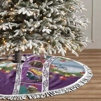 New Zealand Merry Christmas Tree Skirt Maori Animals, Koru Tattoo - Purple Xmas Style LT03 - Polynesian Pride