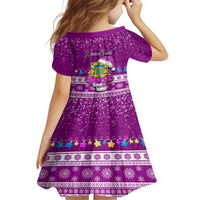 Personalised Tuvalu Christmas Family Matching Off Shoulder Short Dress and Hawaiian Shirt Snowman Hugs Tuvalu Coat of Arms Maori Pattern Pink Style LT03 - Polynesian Pride