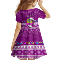 Personalised Tuvalu Christmas Family Matching Tank Maxi Dress and Hawaiian Shirt Snowman Hugs Tuvalu Coat of Arms Maori Pattern Pink Style LT03 - Polynesian Pride