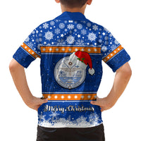 Marshall Islands Christmas Kid Hawaiian Shirt Santa Claus and Coat of Arms Mix Polynesian Xmas Style LT03 - Polynesian Pride