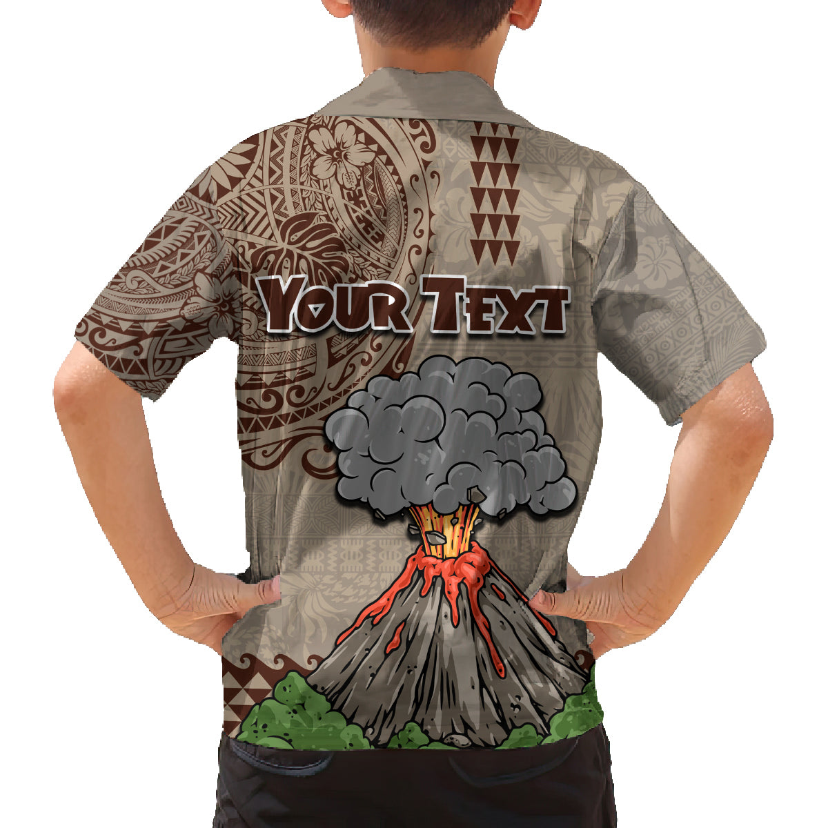 Aloha Volcano Custom Family Matching Off Shoulder Maxi Dress and Hawaiian Shirt Mix Hawaiian Kakau Tribal LT03 - Polynesian Pride