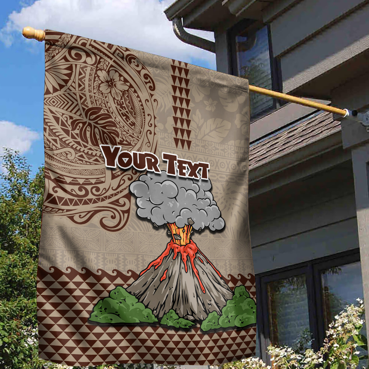 Aloha Volcano Custom Garden Flag Mix Hawaiian Kakau Tribal LT03 - Polynesian Pride