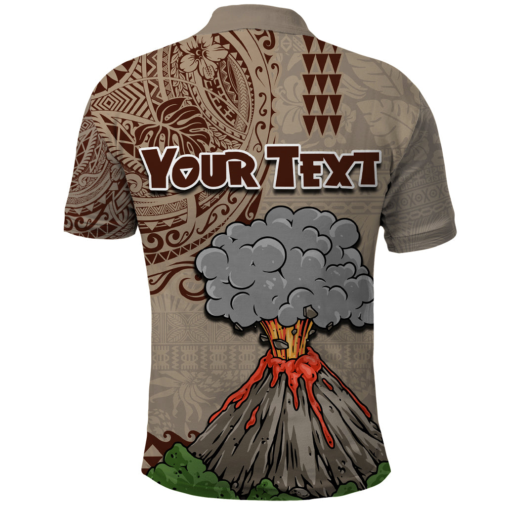 Aloha Volcano Custom Polo Shirt Mix Hawaiian Kakau Tribal LT03 - Polynesian Pride
