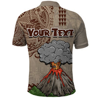 Aloha Volcano Custom Polo Shirt Mix Hawaiian Kakau Tribal LT03 - Polynesian Pride
