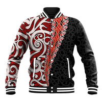 New Zealand Maori Stylized Koru Baseball Jacket LT03 Unisex Red - Polynesian Pride