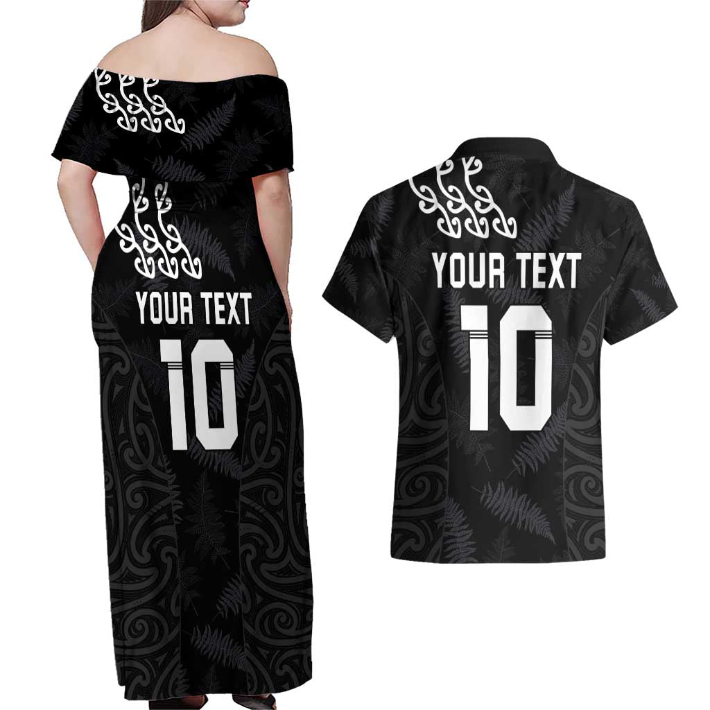 New Zealand Rugby Custom Couples Matching Off Shoulder Maxi Dress and Hawaiian Shirt The Champions Aotearoa LT03 - Polynesian Pride
