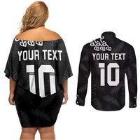 New Zealand Rugby Custom Couples Matching Off Shoulder Short Dress and Long Sleeve Button Shirt The Champions Aotearoa LT03 - Polynesian Pride