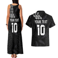 New Zealand Rugby Custom Couples Matching Tank Maxi Dress and Hawaiian Shirt The Champions Aotearoa LT03 - Polynesian Pride