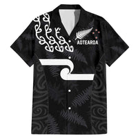 New Zealand Rugby Custom Family Matching Mermaid Dress and Hawaiian Shirt The Champions Aotearoa LT03 Dad's Shirt - Short Sleeve Black - Polynesian Pride