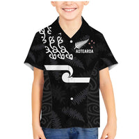 New Zealand Rugby Custom Family Matching Mermaid Dress and Hawaiian Shirt The Champions Aotearoa LT03 Son's Shirt Black - Polynesian Pride
