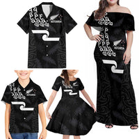 New Zealand Rugby Custom Family Matching Off Shoulder Maxi Dress and Hawaiian Shirt The Champions Aotearoa LT03 - Polynesian Pride