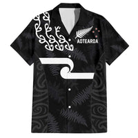New Zealand Rugby Custom Family Matching Off Shoulder Short Dress and Hawaiian Shirt The Champions Aotearoa LT03 Dad's Shirt - Short Sleeve Black - Polynesian Pride