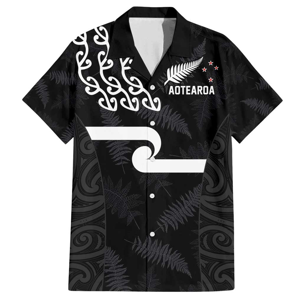 New Zealand Rugby Custom Family Matching Summer Maxi Dress and Hawaiian Shirt The Champions Aotearoa LT03 Dad's Shirt - Short Sleeve Black - Polynesian Pride