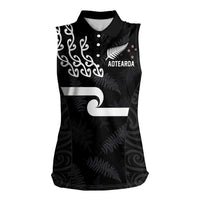 New Zealand Rugby Custom Women Sleeveless Polo Shirt The Champions Aotearoa LT03 Female Black - Polynesian Pride