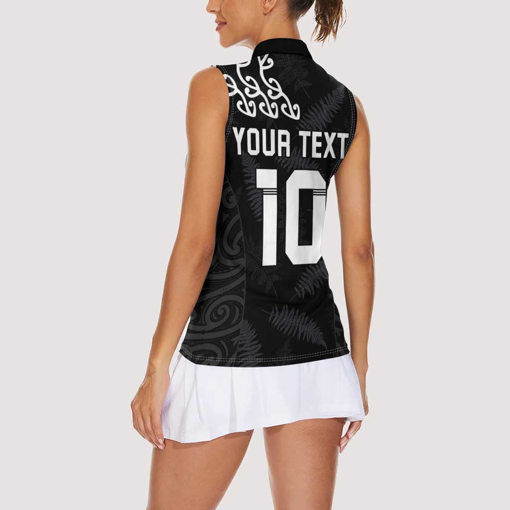 New Zealand Rugby Custom Women Sleeveless Polo Shirt The Champions Aotearoa LT03 - Polynesian Pride