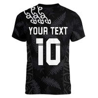 New Zealand Rugby Custom Women V-Neck T-Shirt The Champions Aotearoa LT03 - Polynesian Pride