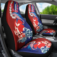 Hawaiian and Japanese Together Car Seat Cover The Whale and Koi Fish with Hinomaru and Lei LT03 - Polynesian Pride