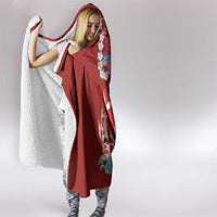 Hawaiian and Japanese Together Hooded Blanket The Whale and Koi Fish with Hinomaru and Lei LT03 - Polynesian Pride