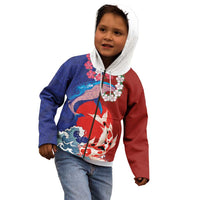 Hawaiian and Japanese Together Kid Hoodie The Whale and Koi Fish with Hinomaru and Lei LT03 - Polynesian Pride