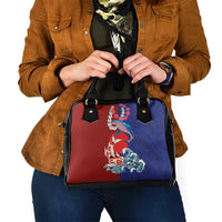 Hawaiian and Japanese Together Shoulder Handbag The Whale and Koi Fish with Hinomaru and Lei LT03 - Polynesian Pride