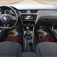 New Zealand Soldier ANZAC Day Car Mats Silver Fern Starry Night Style LT03 Set 2pcs - Front Blue - Polynesian Pride