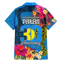 Palau Independence Day Family Matching Summer Maxi Dress and Hawaiian Shirt 1st October 30th Anniversary Polynesian Jungle Flower LT03 - Polynesian Pride